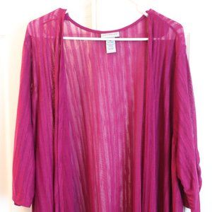 Catherines Open Front Cardigan -Fuchsia